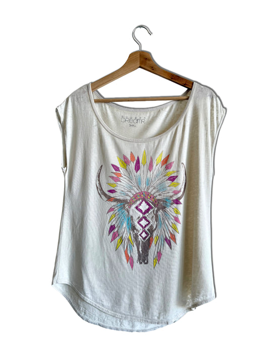 Cow Skull with Warbonnet t-shirt