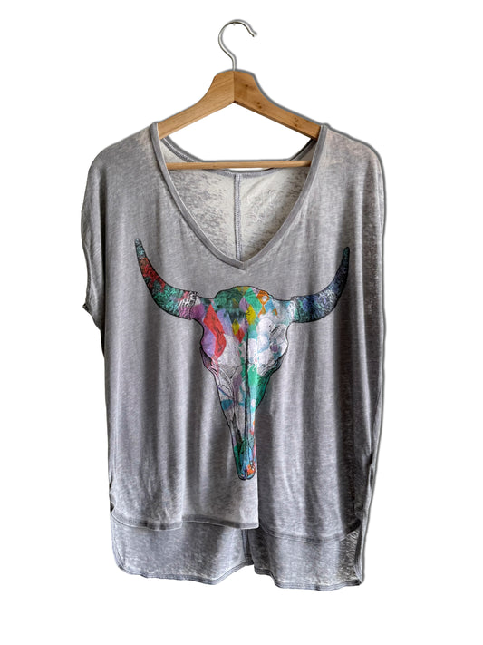 Cow Skull oversize muscle t-shirt