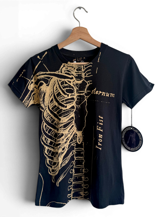 Iron Fist Anatomical Skeleton Goth t-shirt