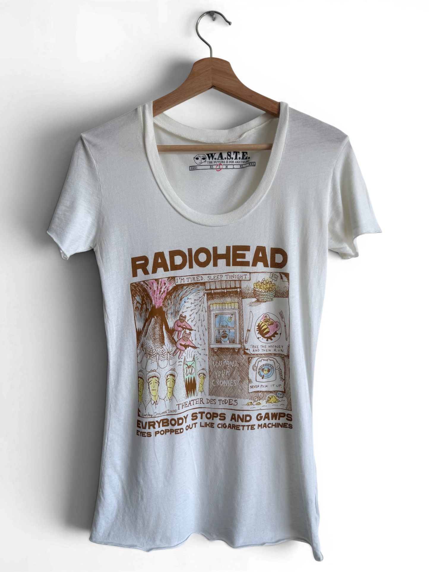 Radiohead "Evrybody Stops and Gawps" Authentic W.A.S.T.E t-shirt
