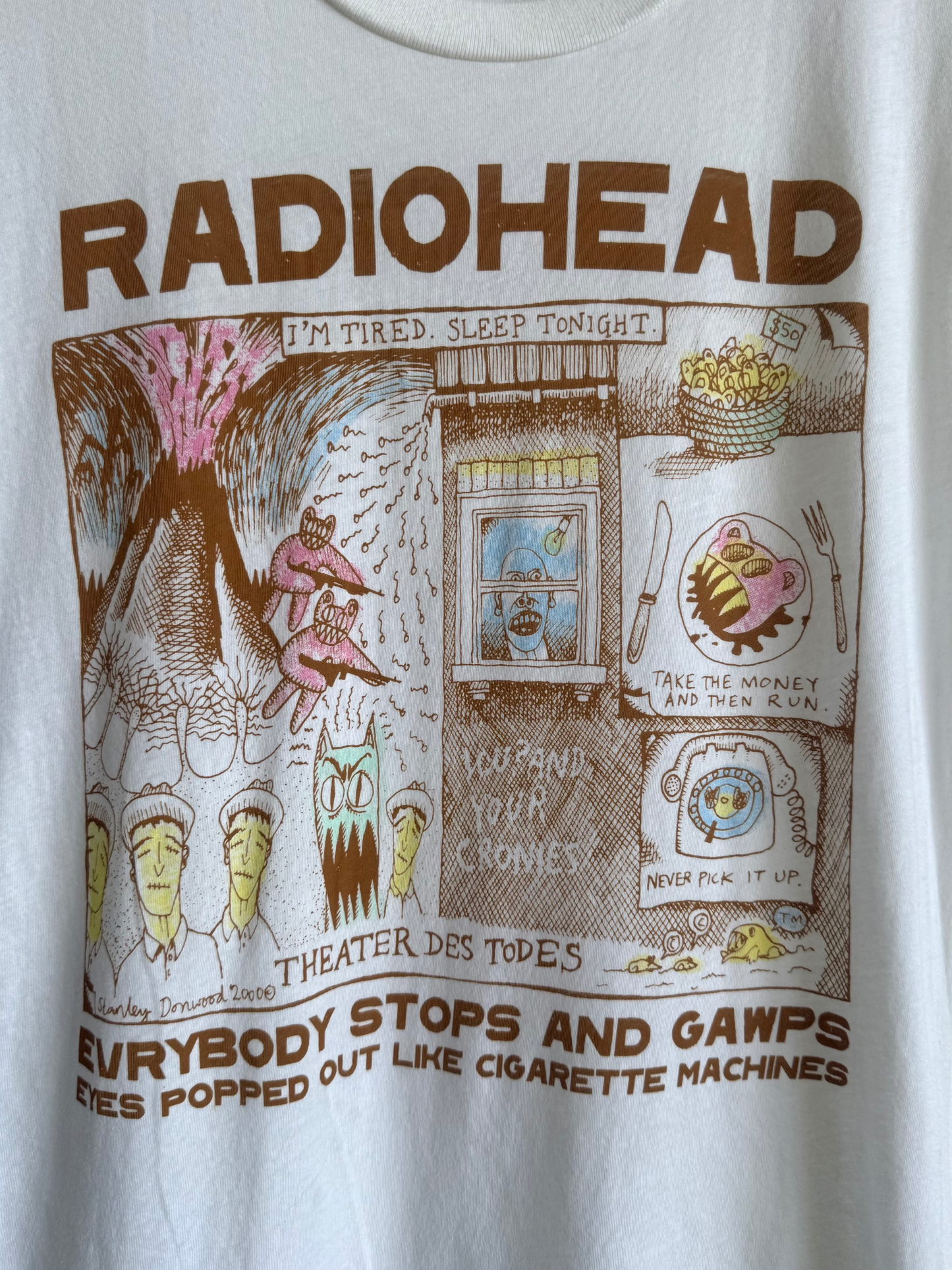 Radiohead "Evrybody Stops and Gawps" Authentic W.A.S.T.E t-shirt