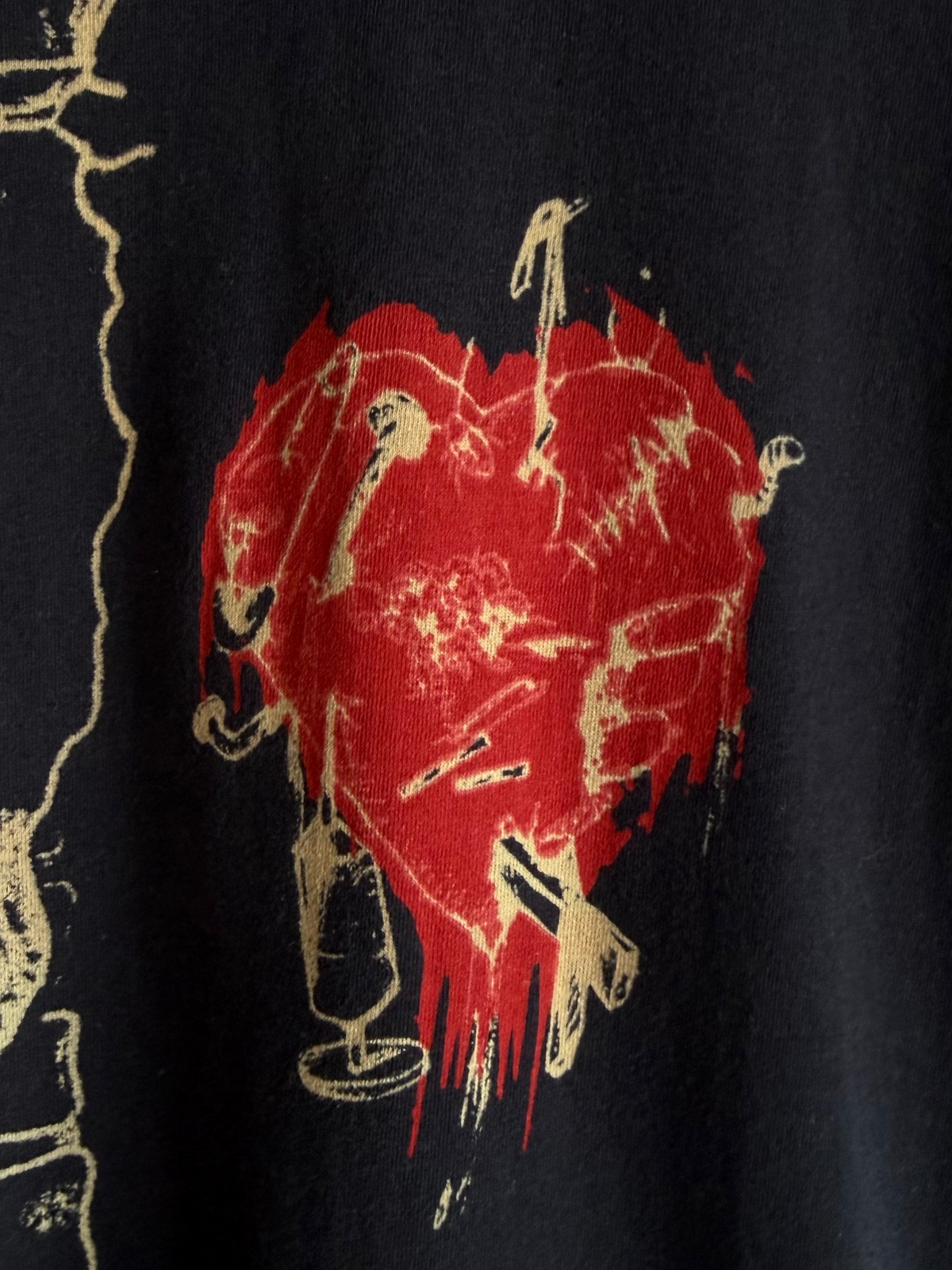 Iron Fist Skeleton Red Heart t-shirt