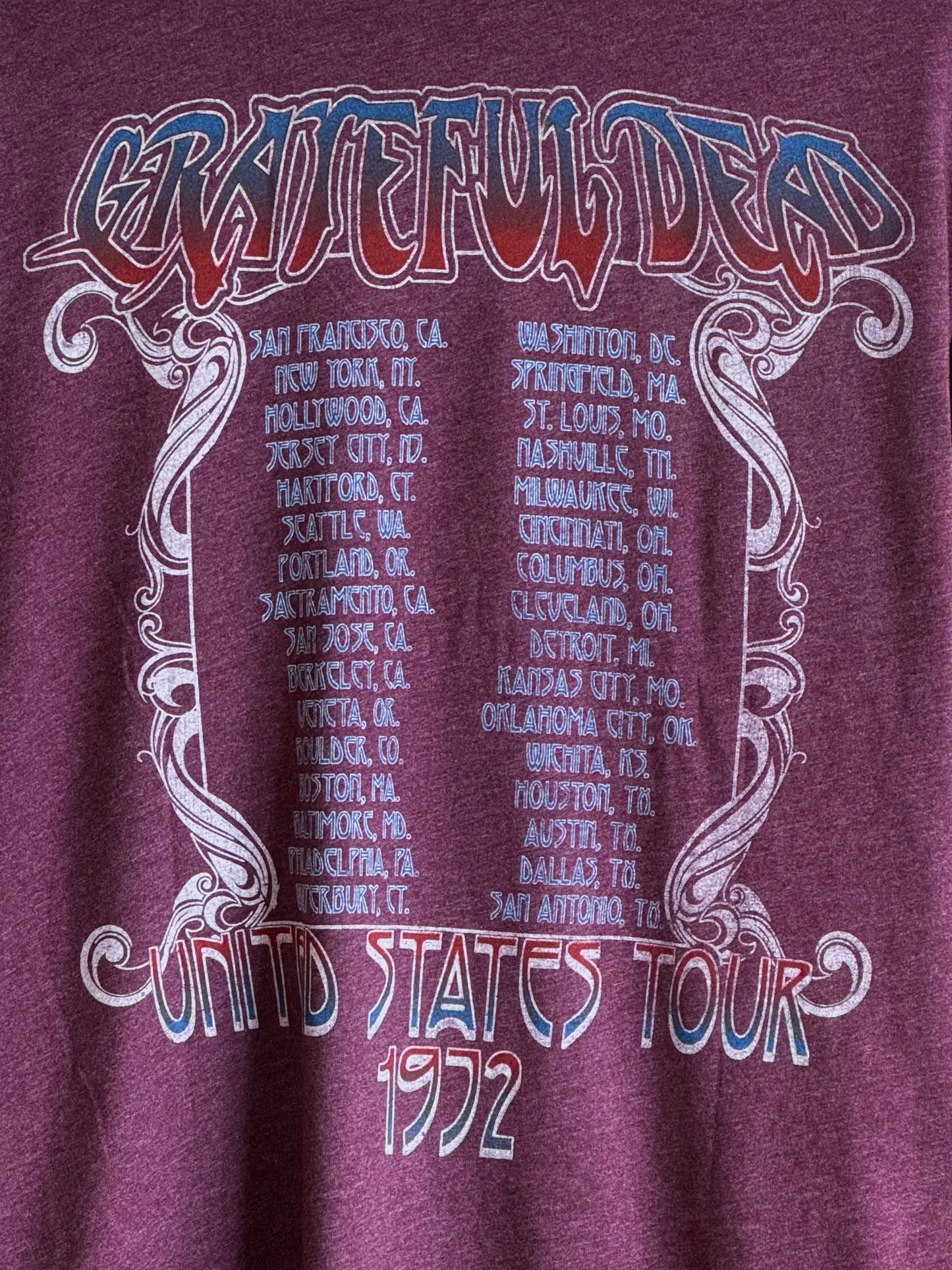 Grateful Dead "United States Tour 1972" t-shirt