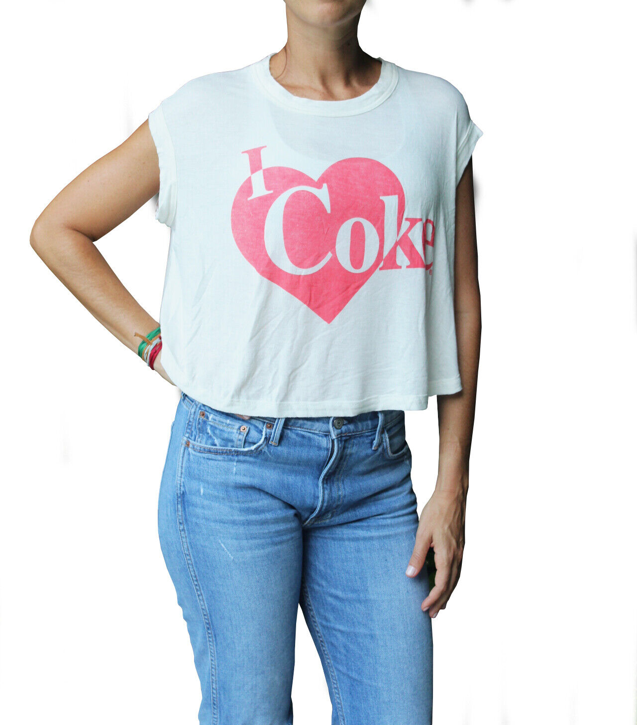 Coca Cola "I Love Coke" Muscle Crop Top