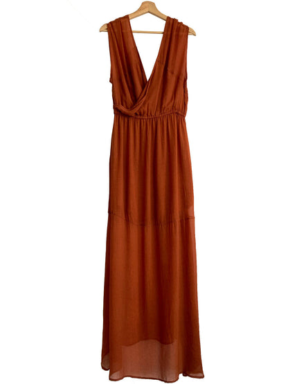 Georgette Draped Chiffon Maxi Dress