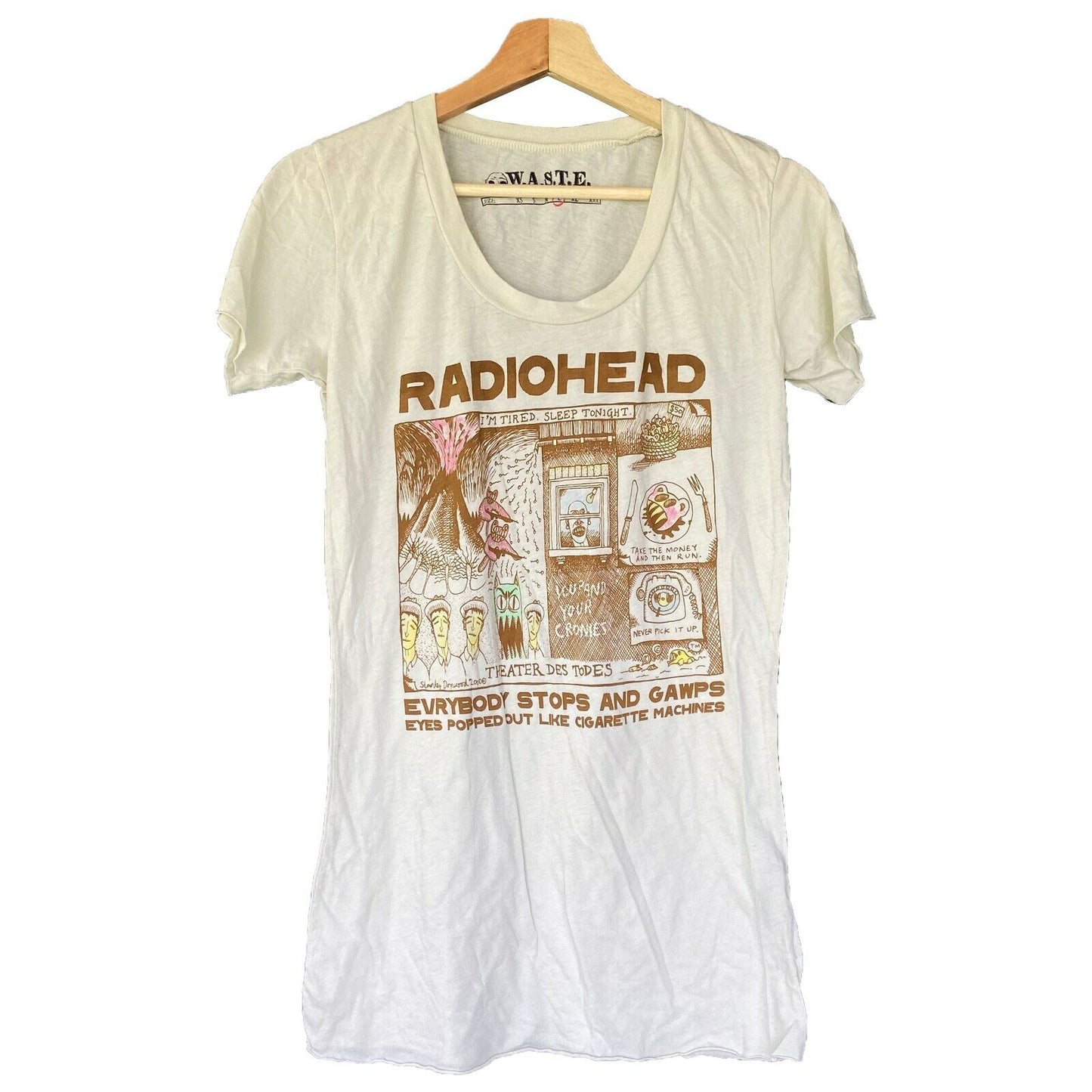 Radiohead "Evrybody Stops and Gawps" Authentic W.A.S.T.E t-shirt