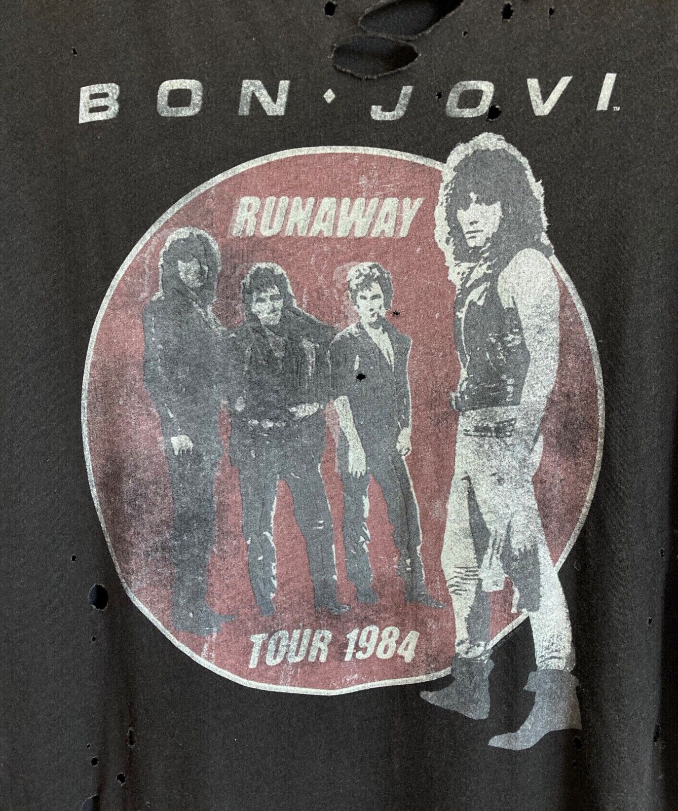 Bon Jovi "Runaway Tour" destroyed t-shirt