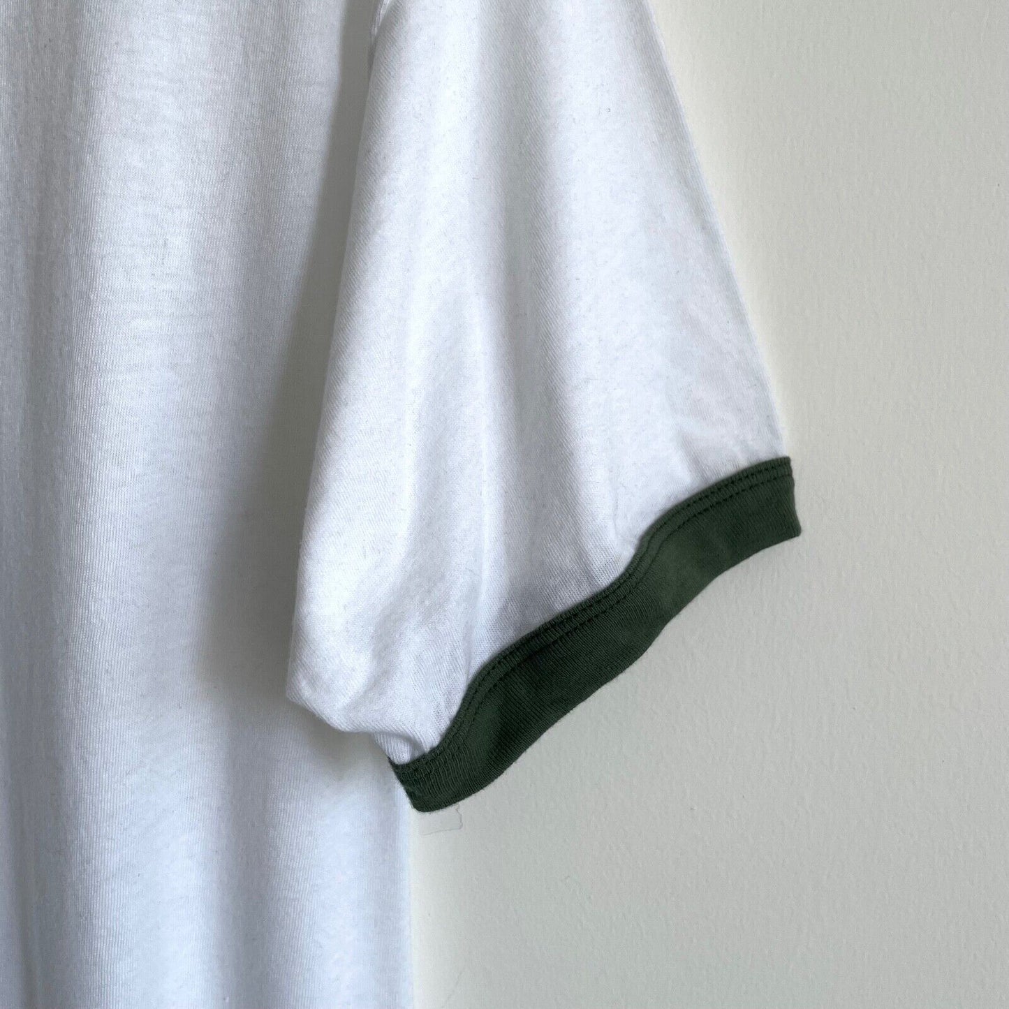 White/Hunter Green Solid Ringer t-shirt