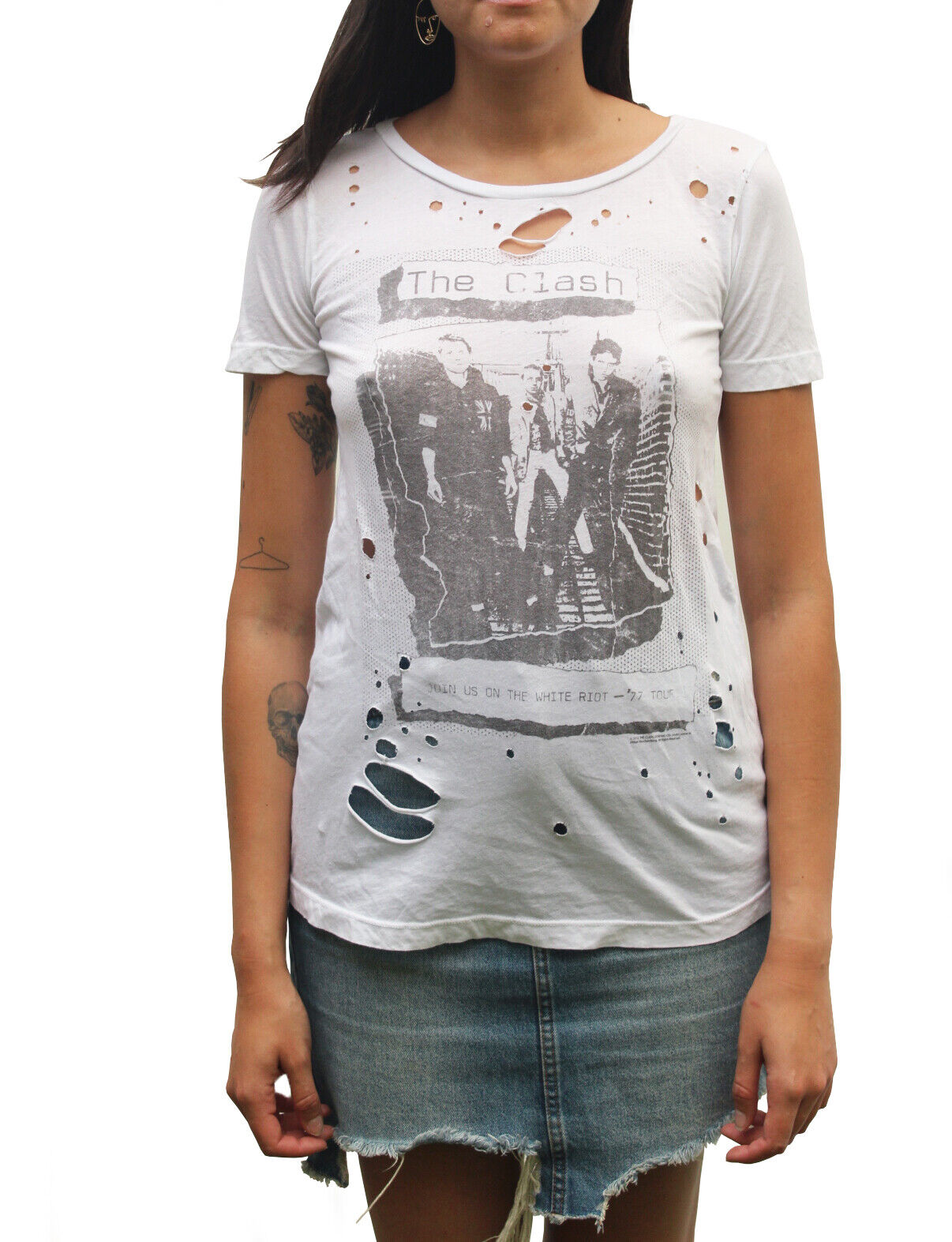 The Clash "White Riot" Destroyed t-shirt