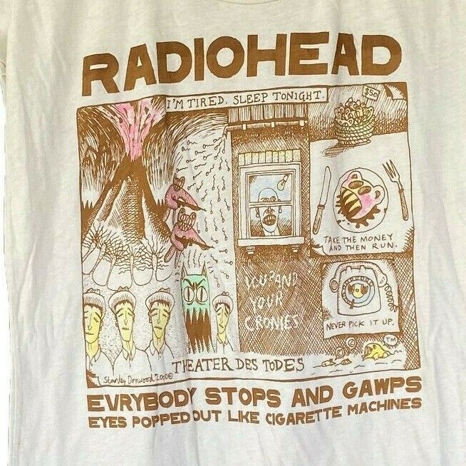 Radiohead "Evrybody Stops and Gawps" Authentic W.A.S.T.E t-shirt