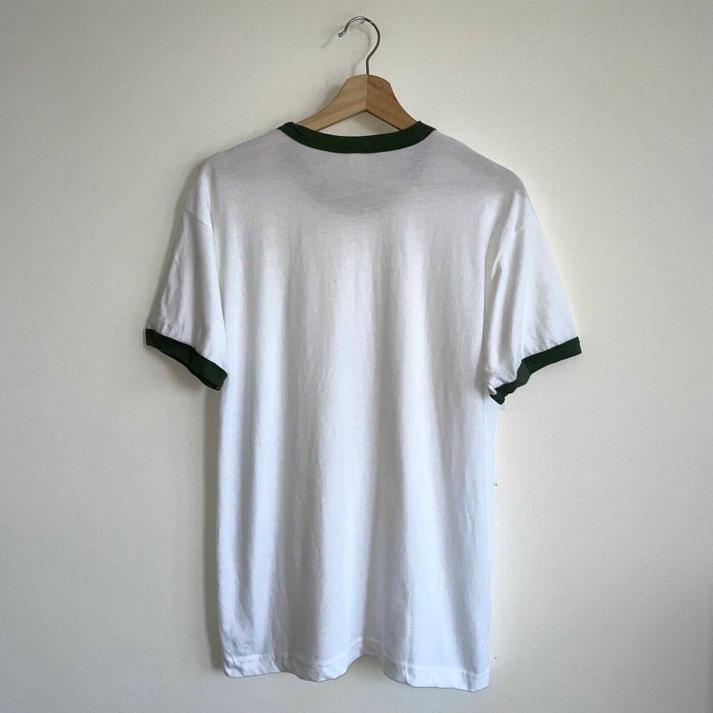 White/Hunter Green Solid Ringer t-shirt