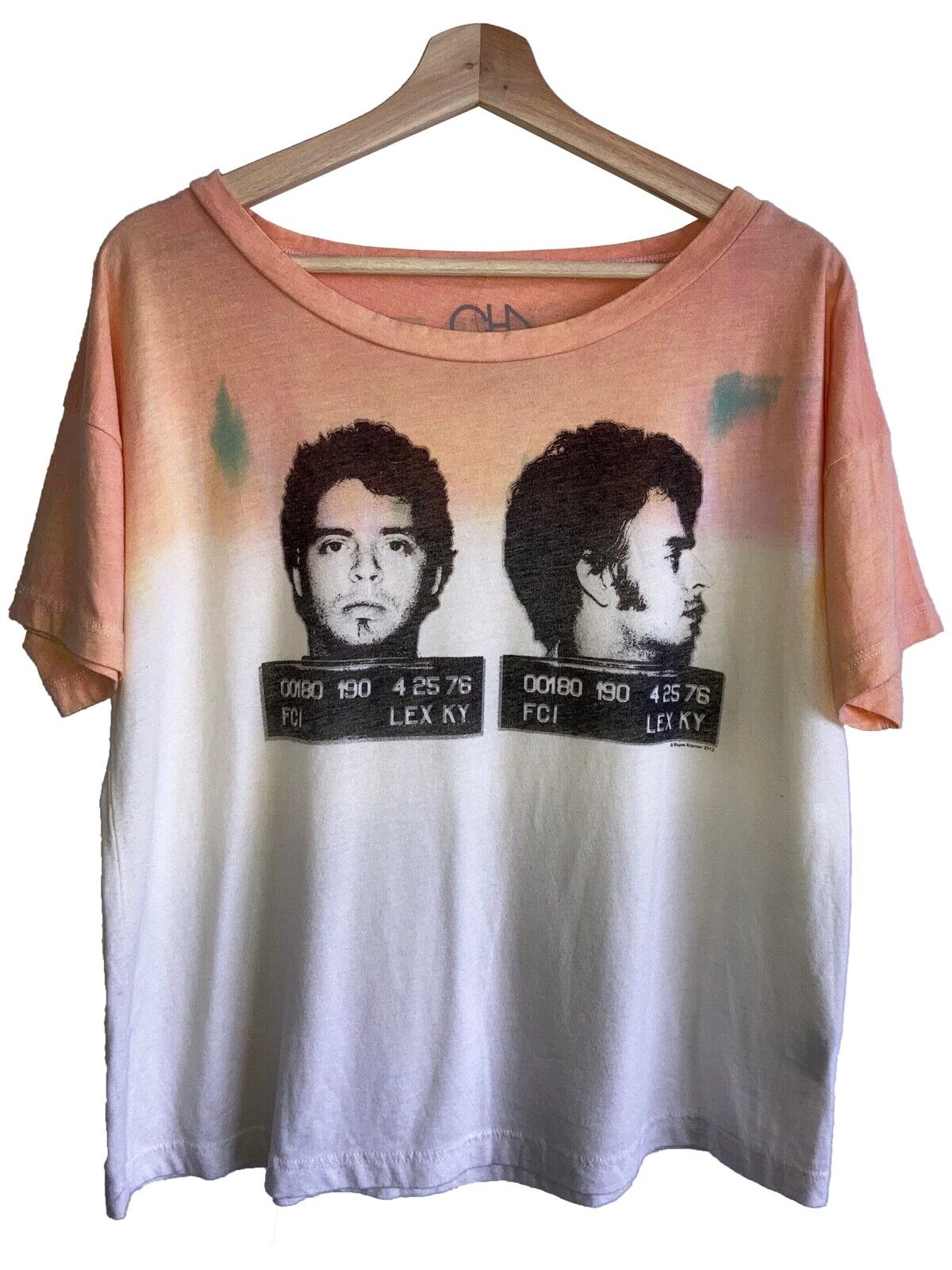 MC5's Wayne Kramer Mugshot Tie Dye Boxy t-shirt