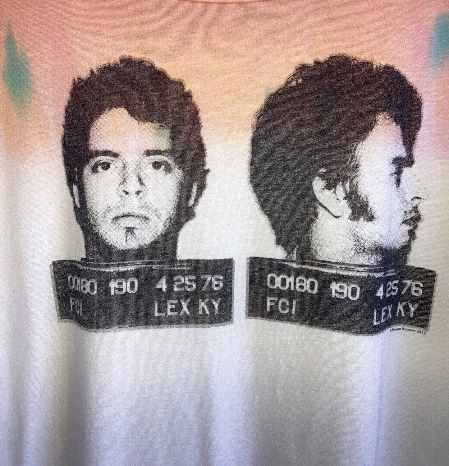 MC5's Wayne Kramer Mugshot Tie Dye Boxy t-shirt