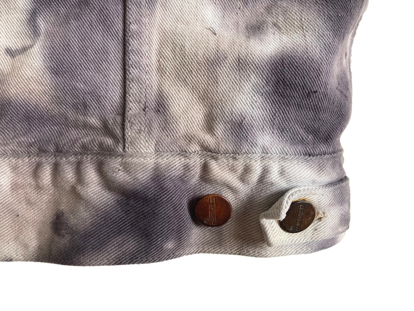 Upcycled Gray Tie Dye Denim Vest with Cutoff sleeves