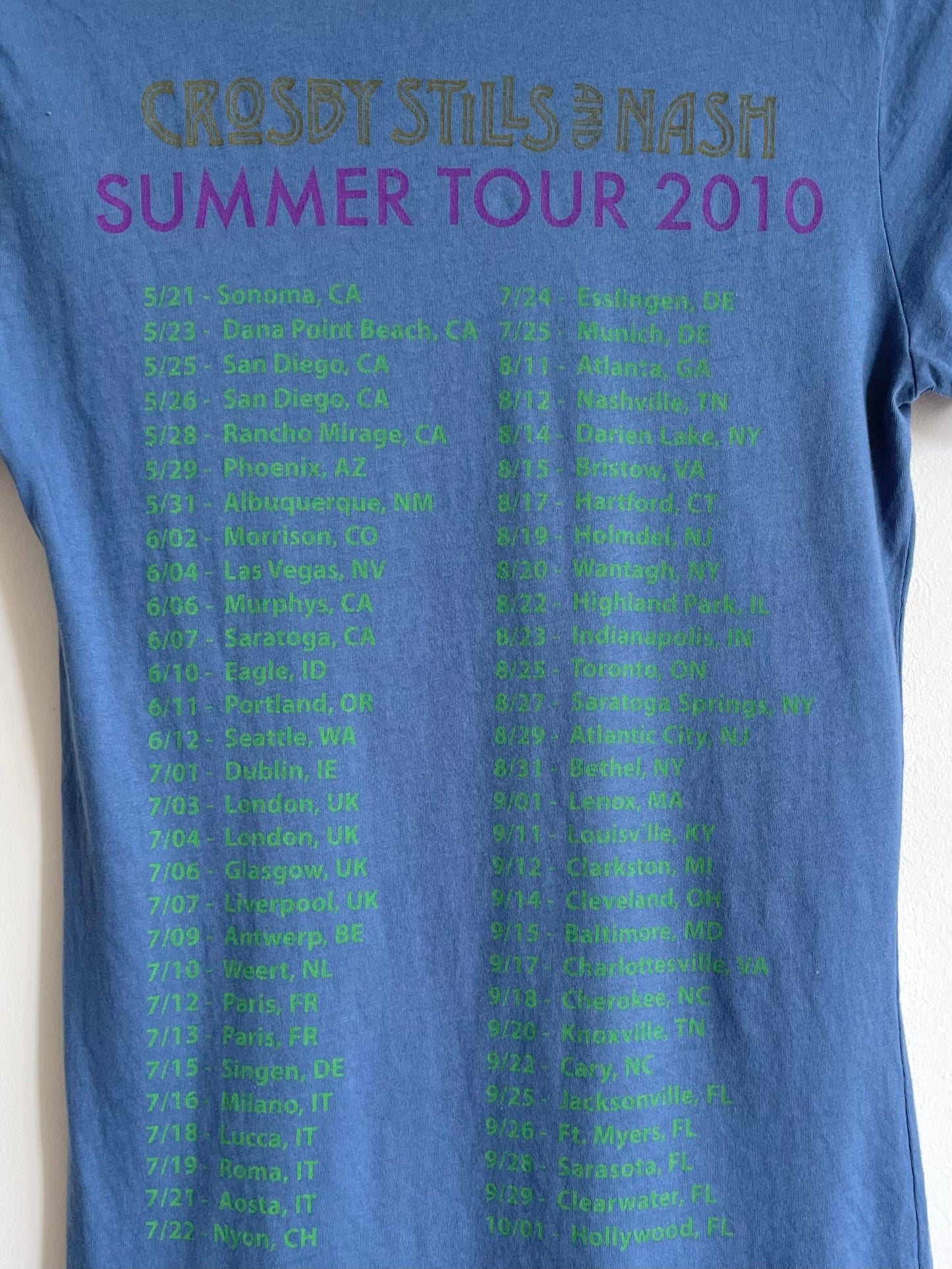 Crosby, Stills and Nash Tour t-shirt