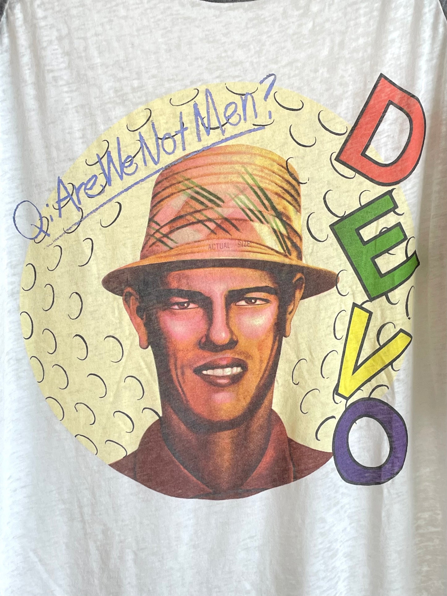 Devo "We are not Men"  Baseball t-shirt